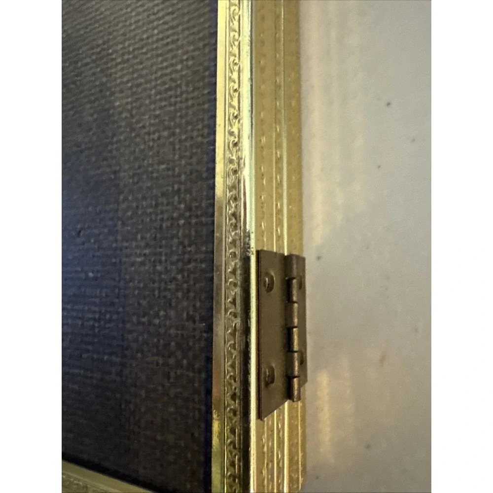 Vintage Gold Metal Double Picture Photo Frame Ornate  8x10 Red Felt Back Glass